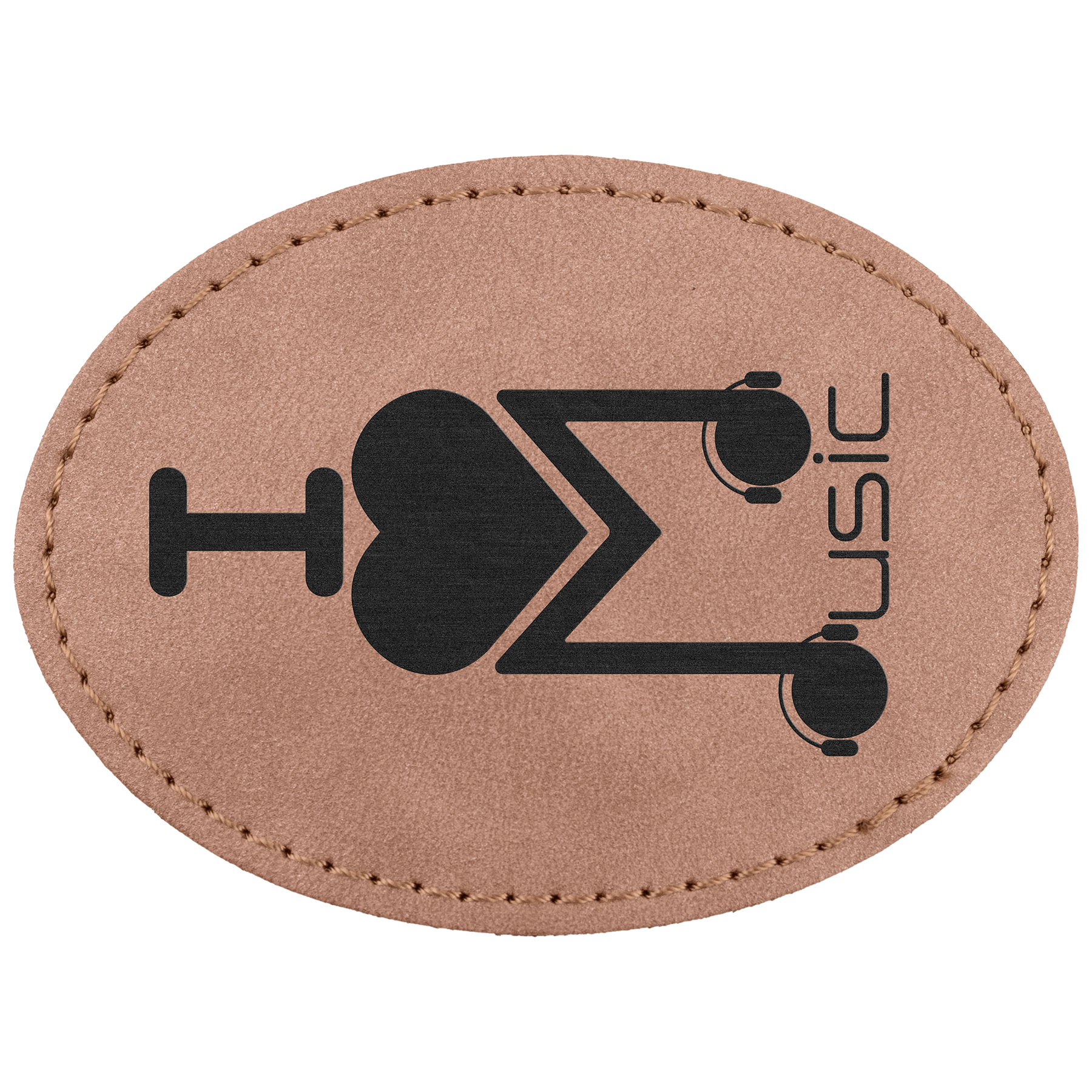 3.5" x 2.5" Blush Oval Leatherette Patch with Pro Premier – item PTH670 image 2