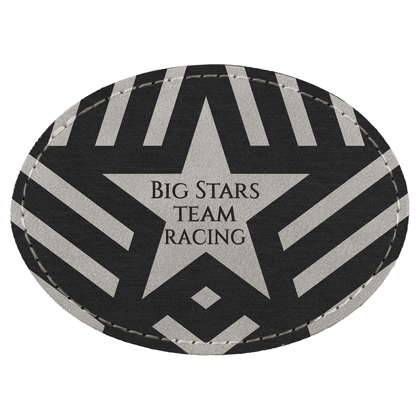3.5" x 2.5" Light Oval Leatherette Patch Premier – item PTH671
