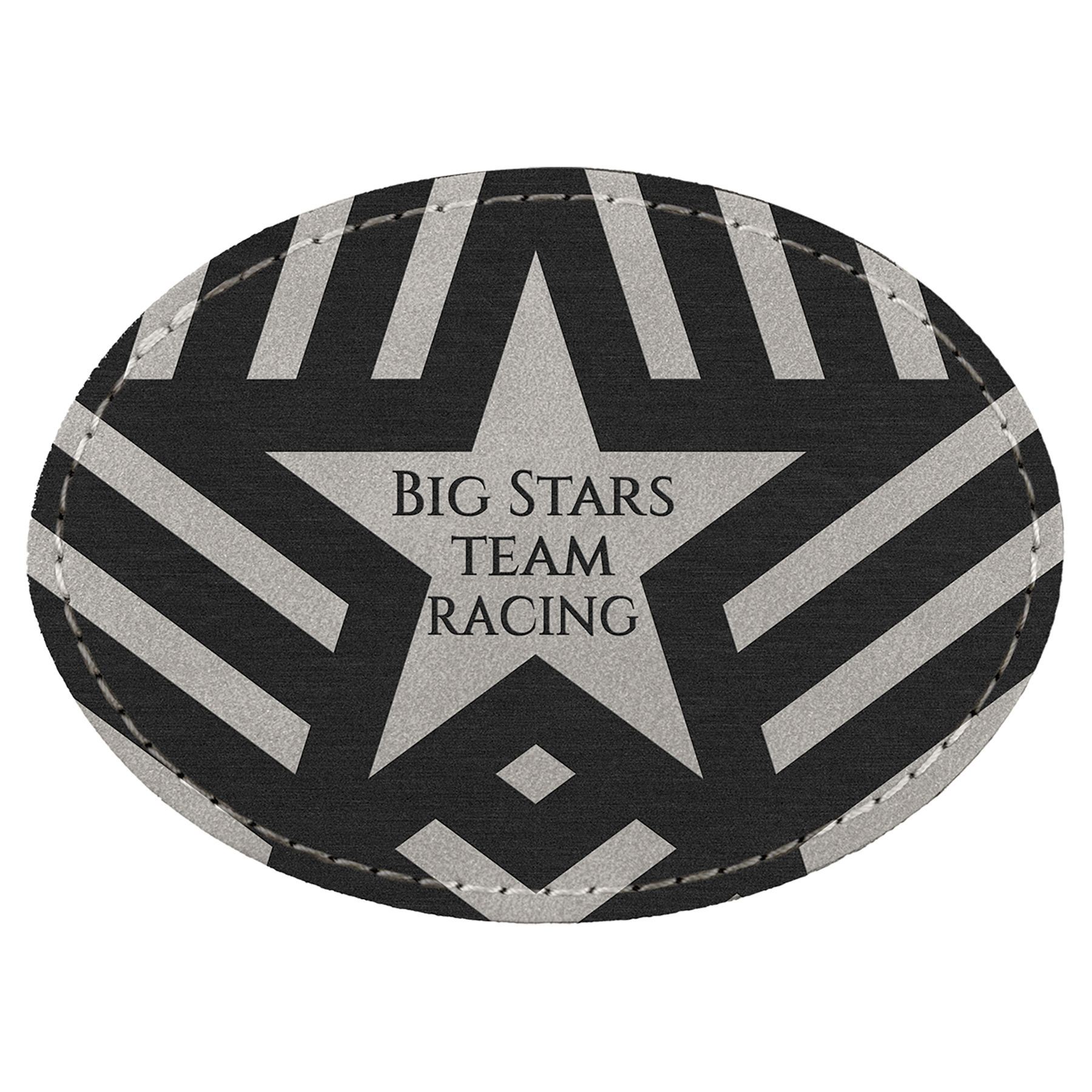 3.5" x 2.5" Light Oval Leatherette Patch Premier – item PTH671