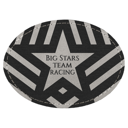 3.5" x 2.5" Light Oval Leatherette Patch Premier – item PTH671