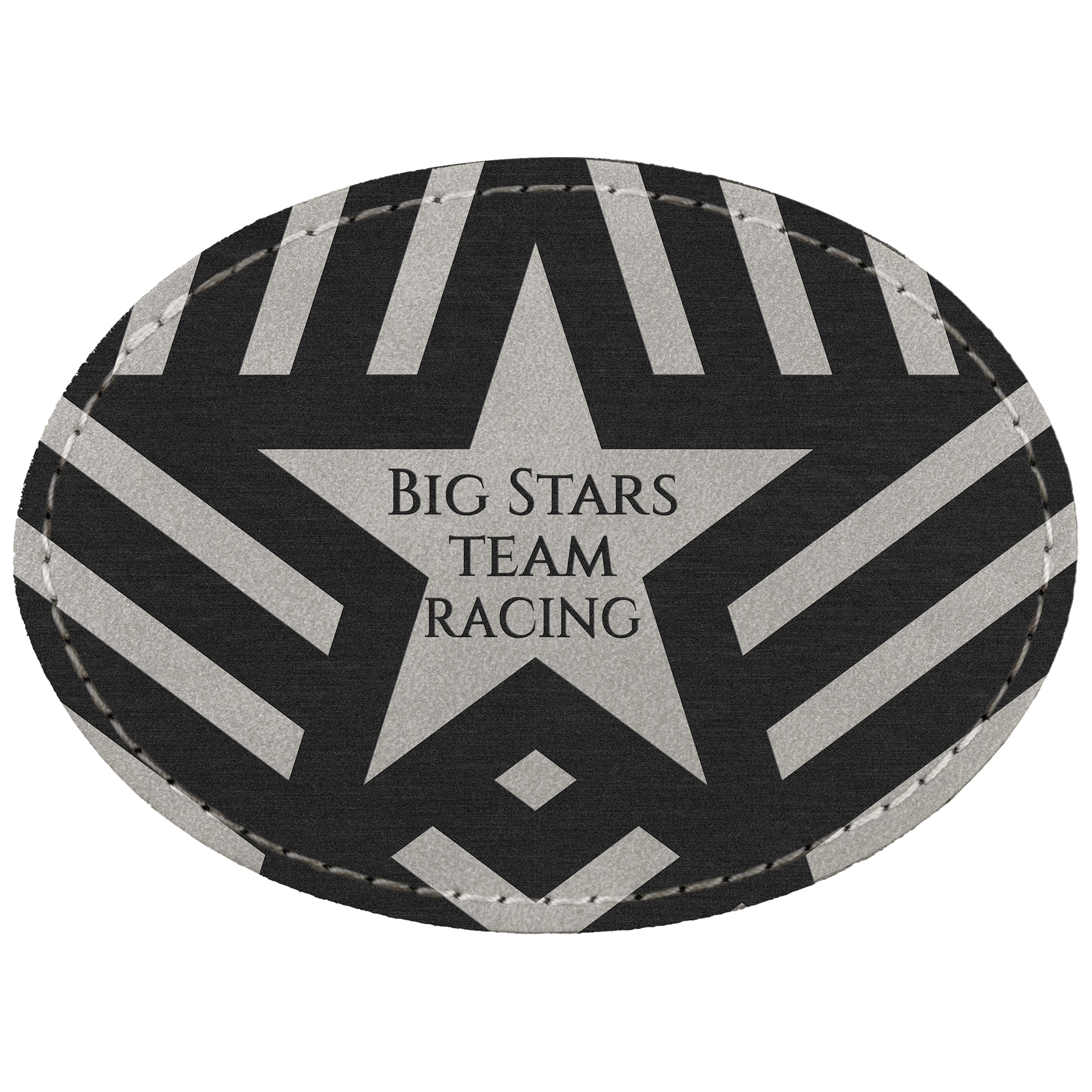 3.5" x 2.5" Light Oval Leatherette Patch Premier – item PTH671 image 2