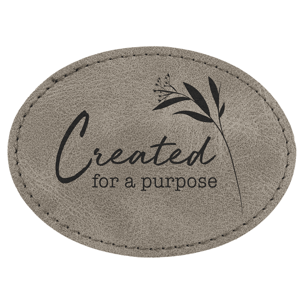 3.5" x 2.5" Gray Oval Leatherette Patch with Pro Premier – item PTH672 image 4