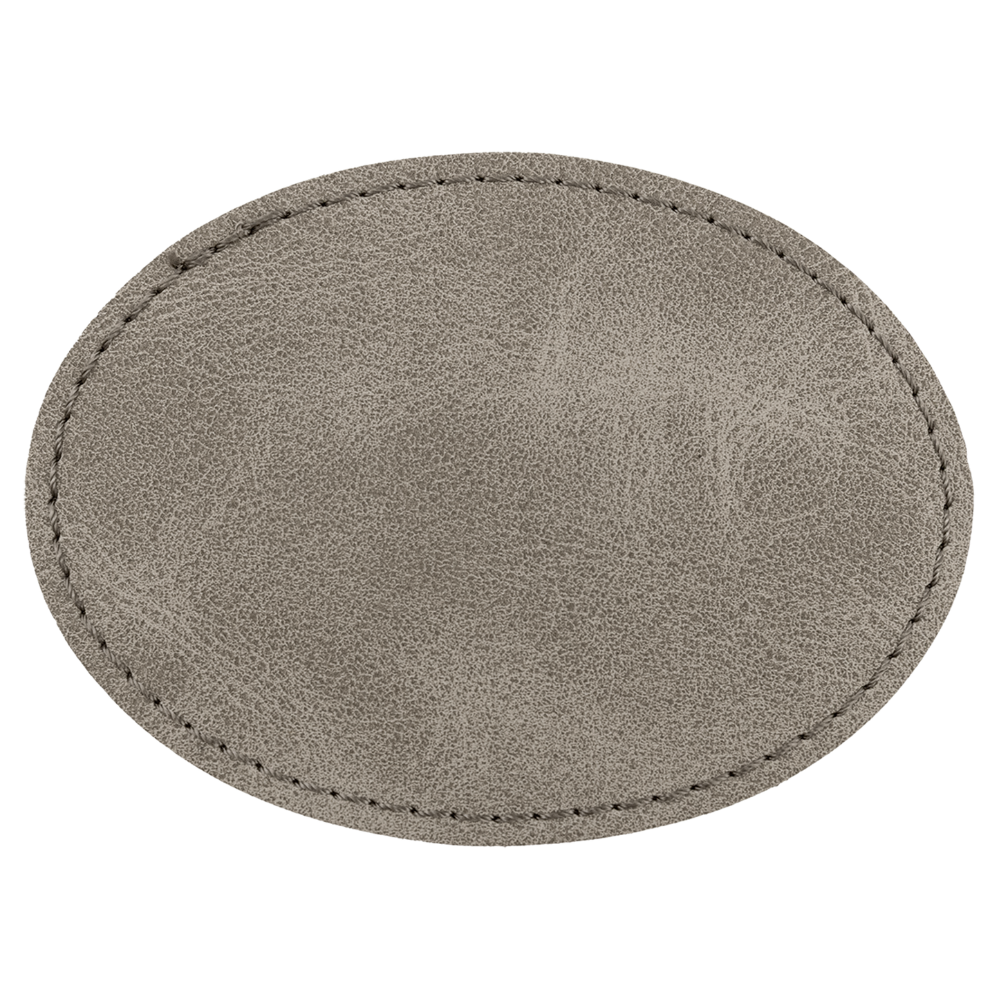 3.5" x 2.5" Gray Oval Leatherette Patch with Pro Premier – item PTH672 image 3