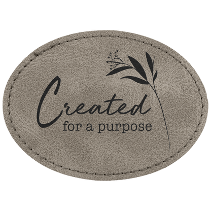3.5" x 2.5" Gray Oval Leatherette Patch with Pro Premier – item PTH672 image 2
