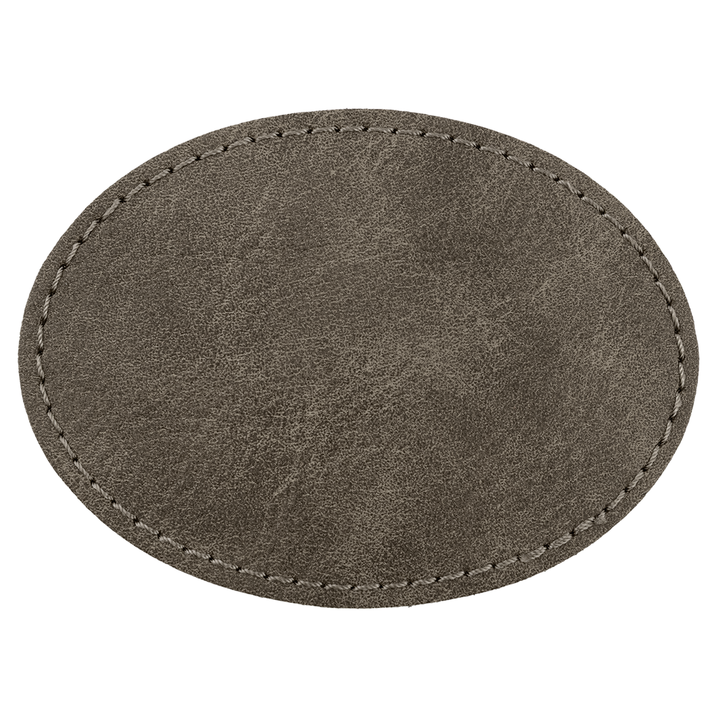 3.5" x 2.5" Dark Gray Oval Leatherette Patch Premier – item PTH673 image 3
