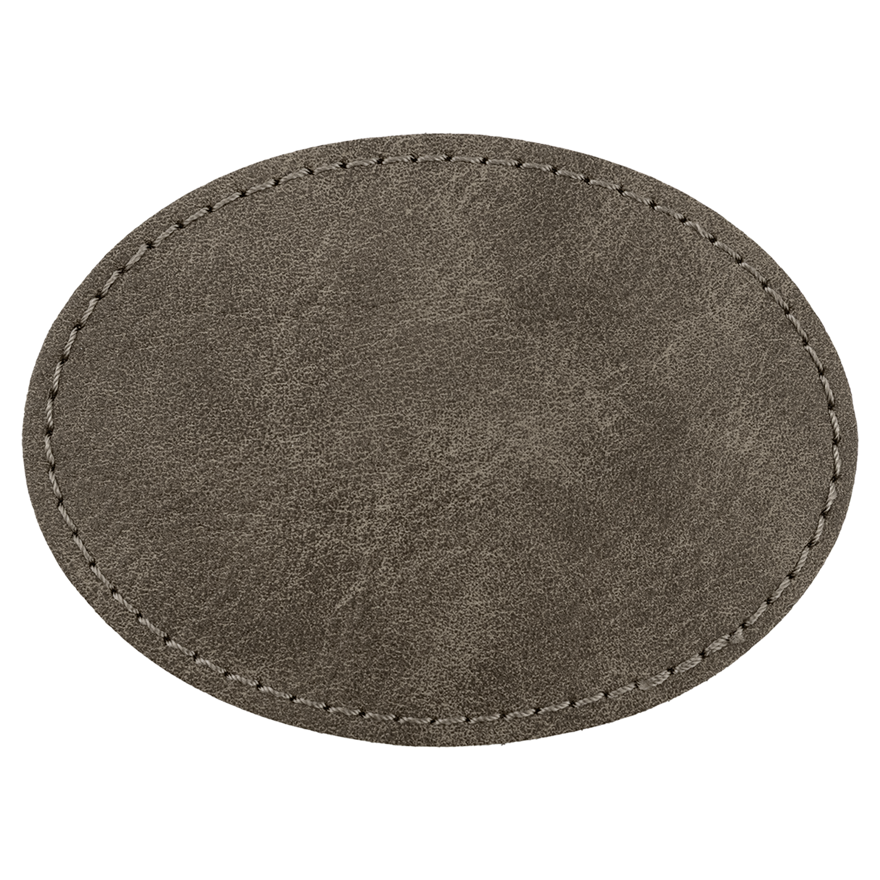 3.5" x 2.5" Dark Gray Oval Leatherette Patch Premier – item PTH673 image 3