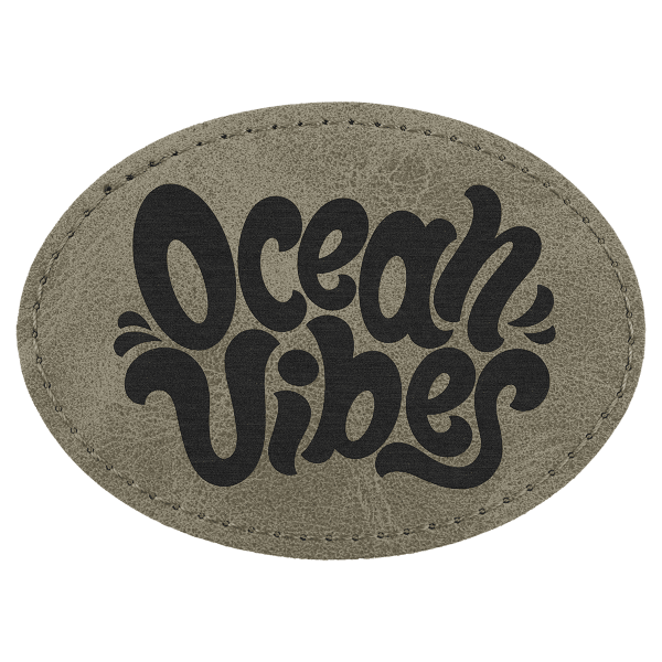 3.5" x 2.5" Light Green Oval Leatherette Patch Premier – item PTH675 image 4