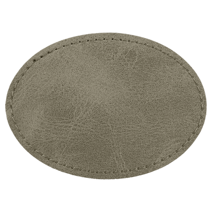 3.5" x 2.5" Light Green Oval Leatherette Patch Premier – item PTH675 image 3