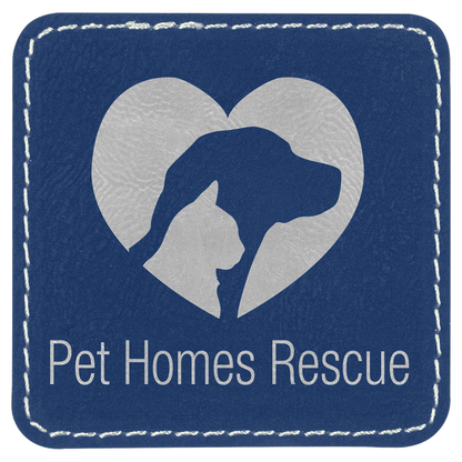 2.5" x 2.5" Blue/Silver Square Patch with Adhesive – item PTH709 image 3