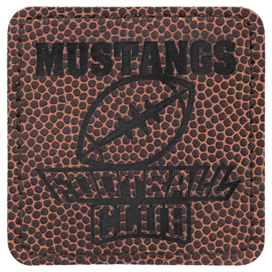 2.5" x 2.5" Football Square Leatherette Patch with Adhesive – item PTH715