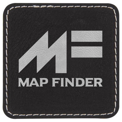2.5" x 2.5" Black/Silver Square Leatherette Patch with Pro – item PTH753 image 3