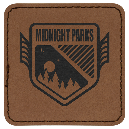 2.5" x 2.5" Dark Brown Square Leatherette Patch with Pro – item PTH755