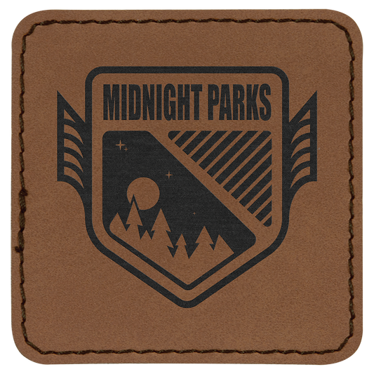 2.5" x 2.5" Dark Brown Square Leatherette Patch with Pro – item PTH755