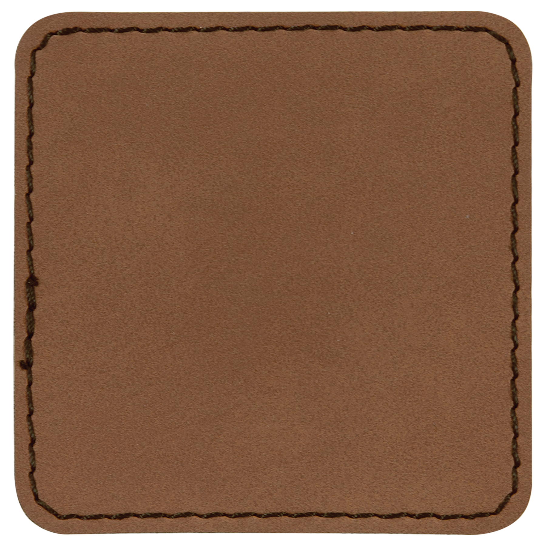 2.5" x 2.5" Dark Brown Square Leatherette Patch with Pro – item PTH755 image 2