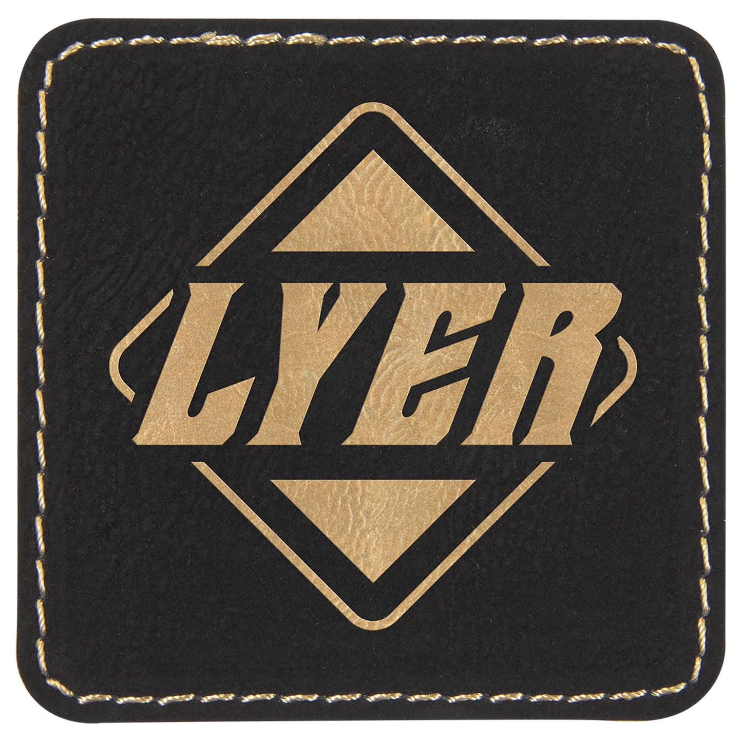 2.5" x 2.5" /Gold Square Leatherette Patch with Pro – item PTH756