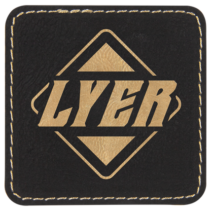 2.5" x 2.5" /Gold Square Leatherette Patch with Pro – item PTH756