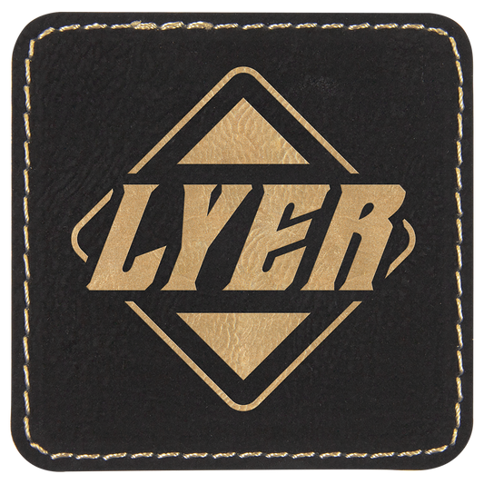 2.5" x 2.5" /Gold Square Leatherette Patch with Pro – item PTH756