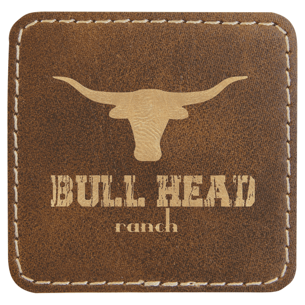 2.5" x 2.5" /Gold Square Leatherette Patch with Pro – item PTH760 image 3