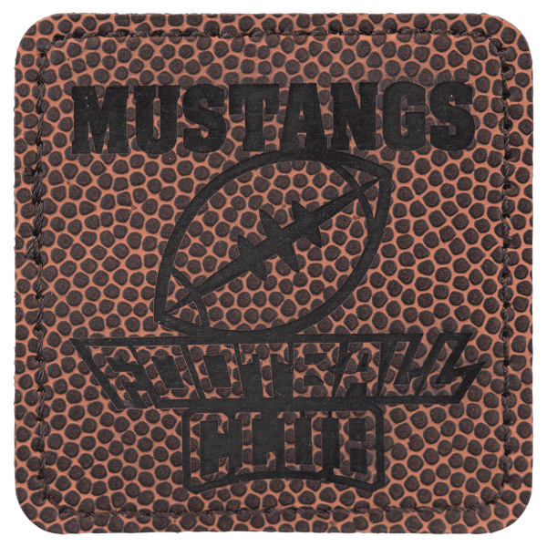 2.5" x 2.5" Football Square Leatherette Patch with Kota Pro – item PTH765 image 3