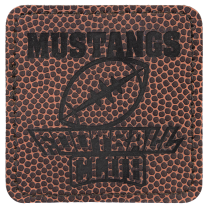 2.5" x 2.5" Football Square Leatherette Patch with Kota Pro – item PTH765