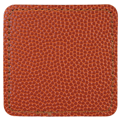 2.5" x 2.5" Basketball Square Leatherette Patch with Pro – item PTH766 image 2