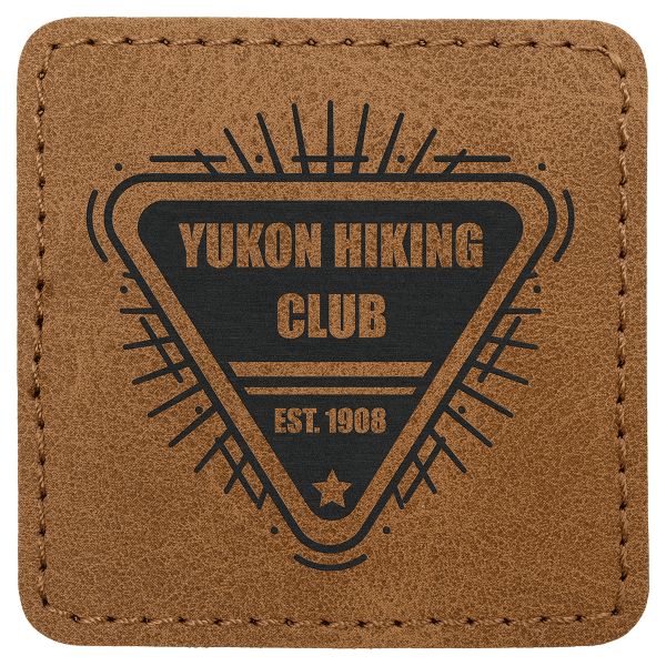 2.5" x 2.5" Medium Brown Hex Leatherette Patch Premier – item PTH768 image 3