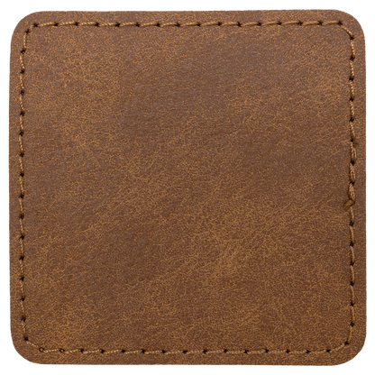 2.5" x 2.5" Dark Brown Hex Leatherette Patch Premier – item PTH769 image 2