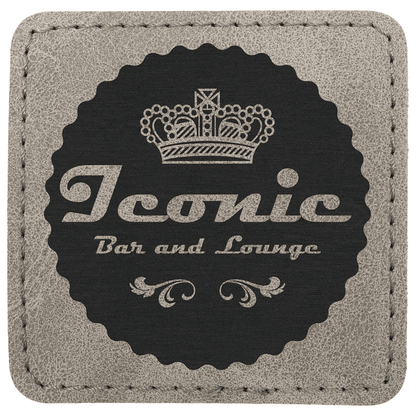 2.5" x 2.5" Gray Square Leatherette Patch with Pro Premier – item PTH772 image 4
