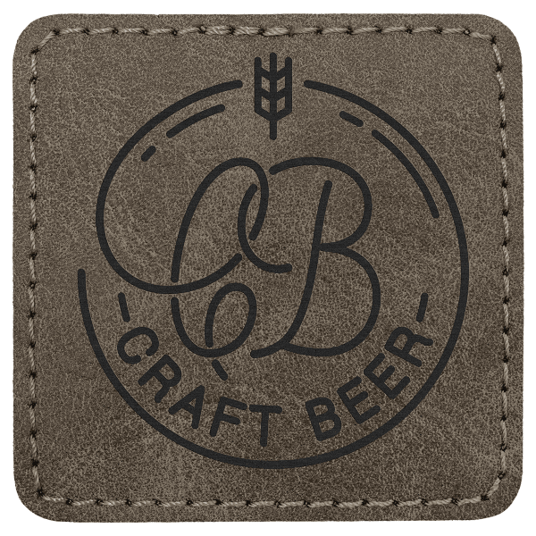 2.5" x 2.5" Dark Gray Square Leatherette Patch Premier – item PTH773 image 3