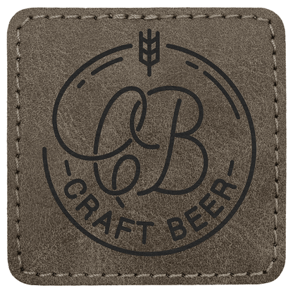 2.5" x 2.5" Dark Gray Square Leatherette Patch Premier – item PTH773 image 3
