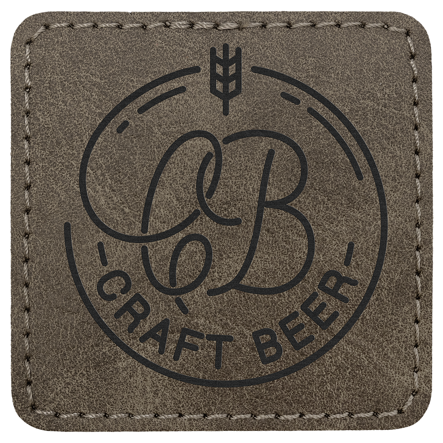 2.5" x 2.5" Dark Gray Square Leatherette Patch Premier – item PTH773