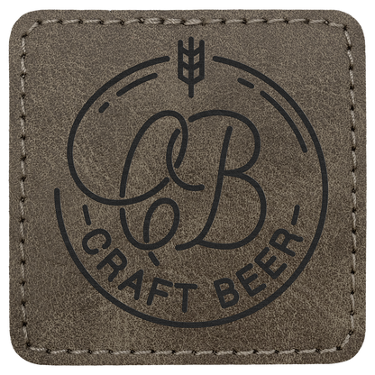 2.5" x 2.5" Dark Gray Square Leatherette Patch Premier – item PTH773