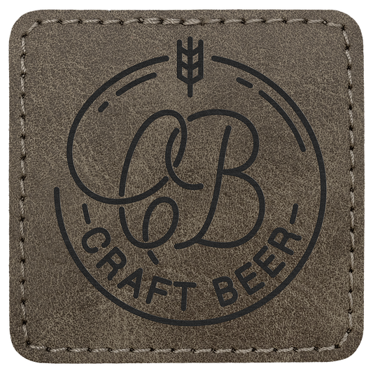 2.5" x 2.5" Dark Gray Square Leatherette Patch Premier – item PTH773