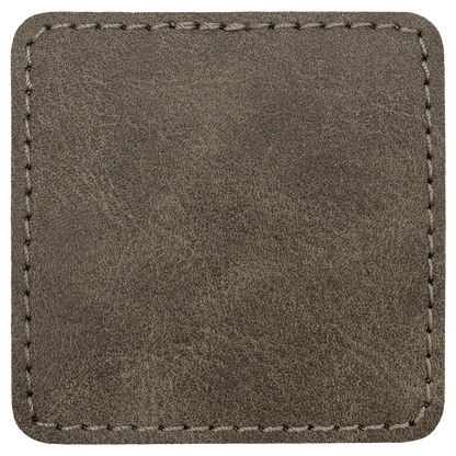 2.5" x 2.5" Dark Gray Square Leatherette Patch Premier – item PTH773 image 2