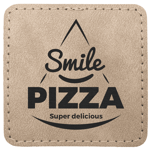 2.5" x 2.5" Light Tan Square Leatherette Patch Premier – item PTH774 image 3