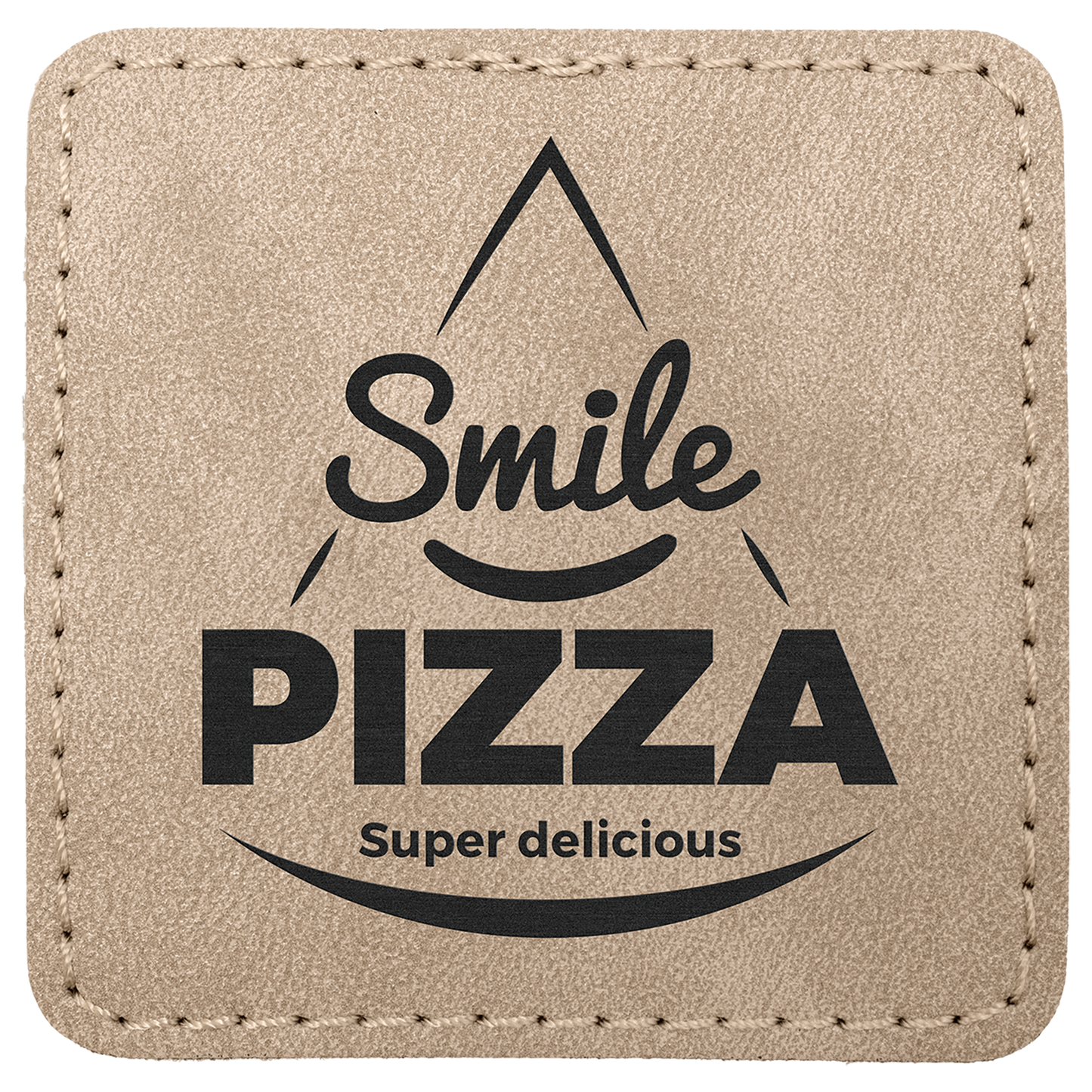 2.5" x 2.5" Light Tan Square Leatherette Patch Premier – item PTH774