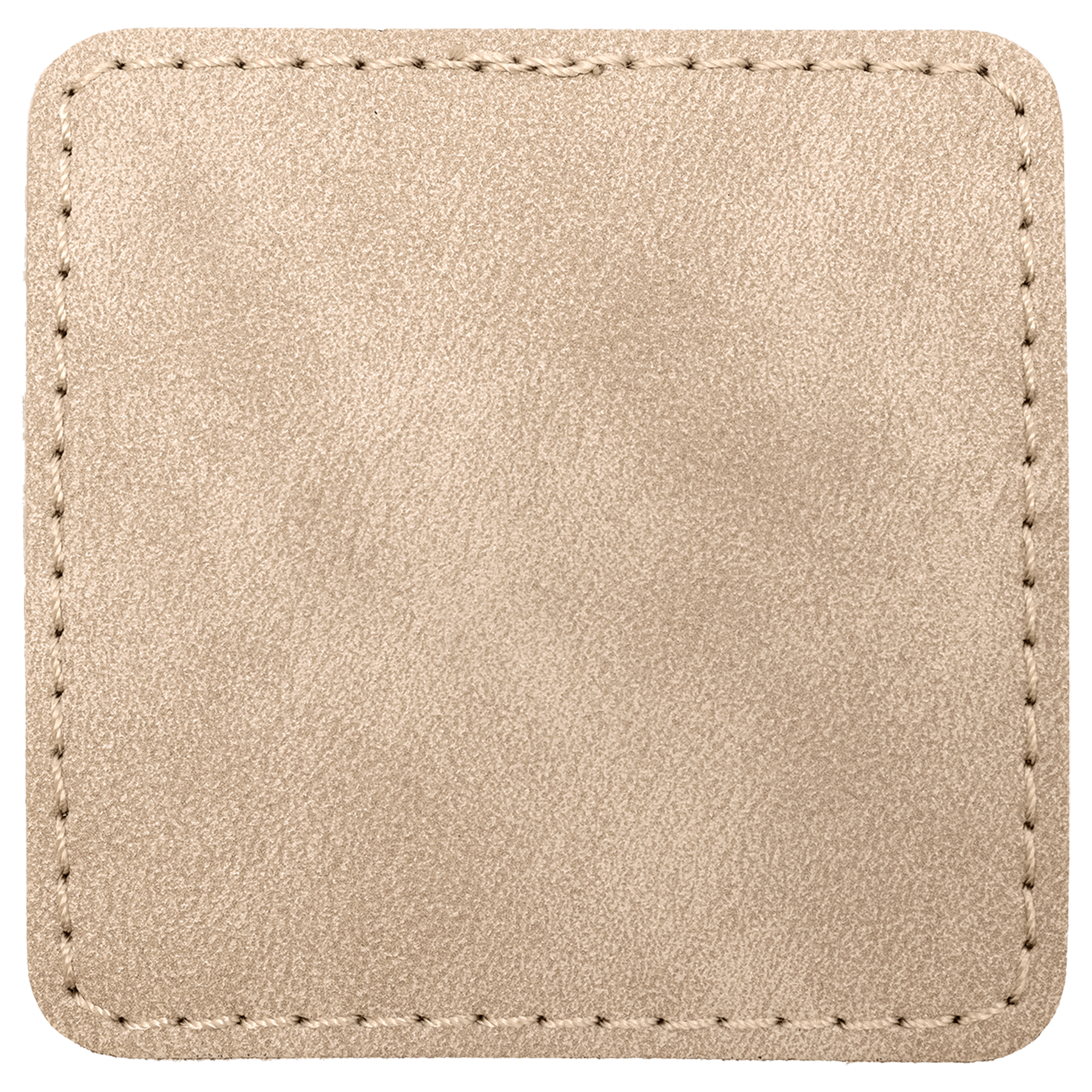 2.5" x 2.5" Light Tan Square Leatherette Patch Premier – item PTH774 image 2