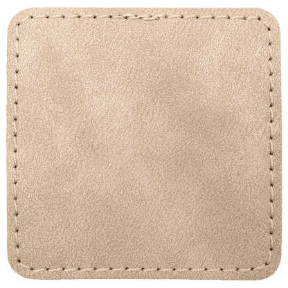 2.5" x 2.5" Light Tan Square Leatherette Patch Premier – item PTH774 image 2
