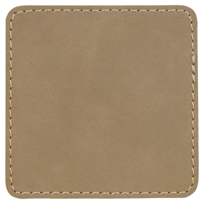 3" x 3" Light Brown Square Leatherette Patch with Adhesive – item PTH801 image 3