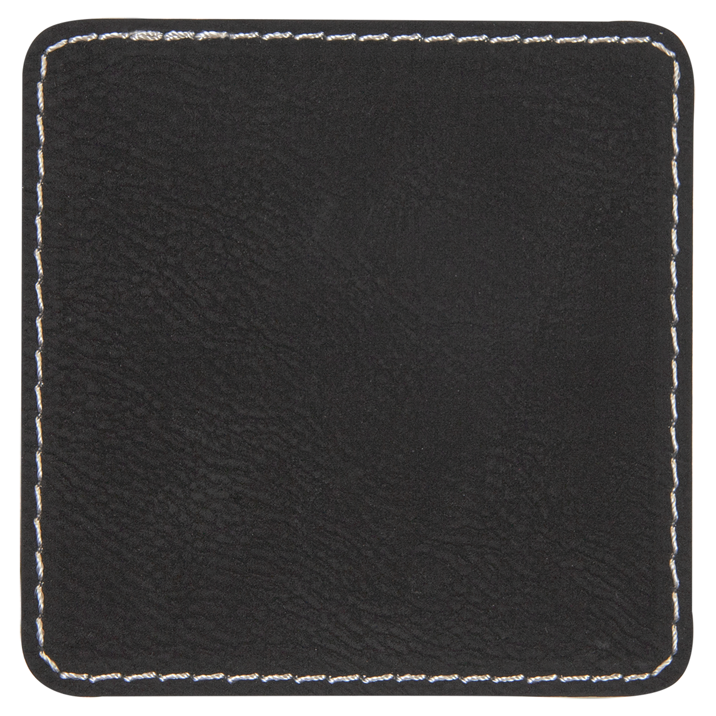 3" x 3" Black/Silver Square Leatherette Patch with Adhesive – item PTH803 image 3