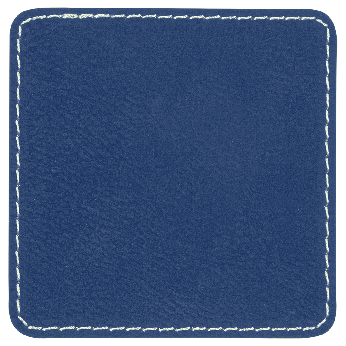 3" x 3" Blue/Silver Square Leatherette Patch with Adhesive – item PTH809 image 2
