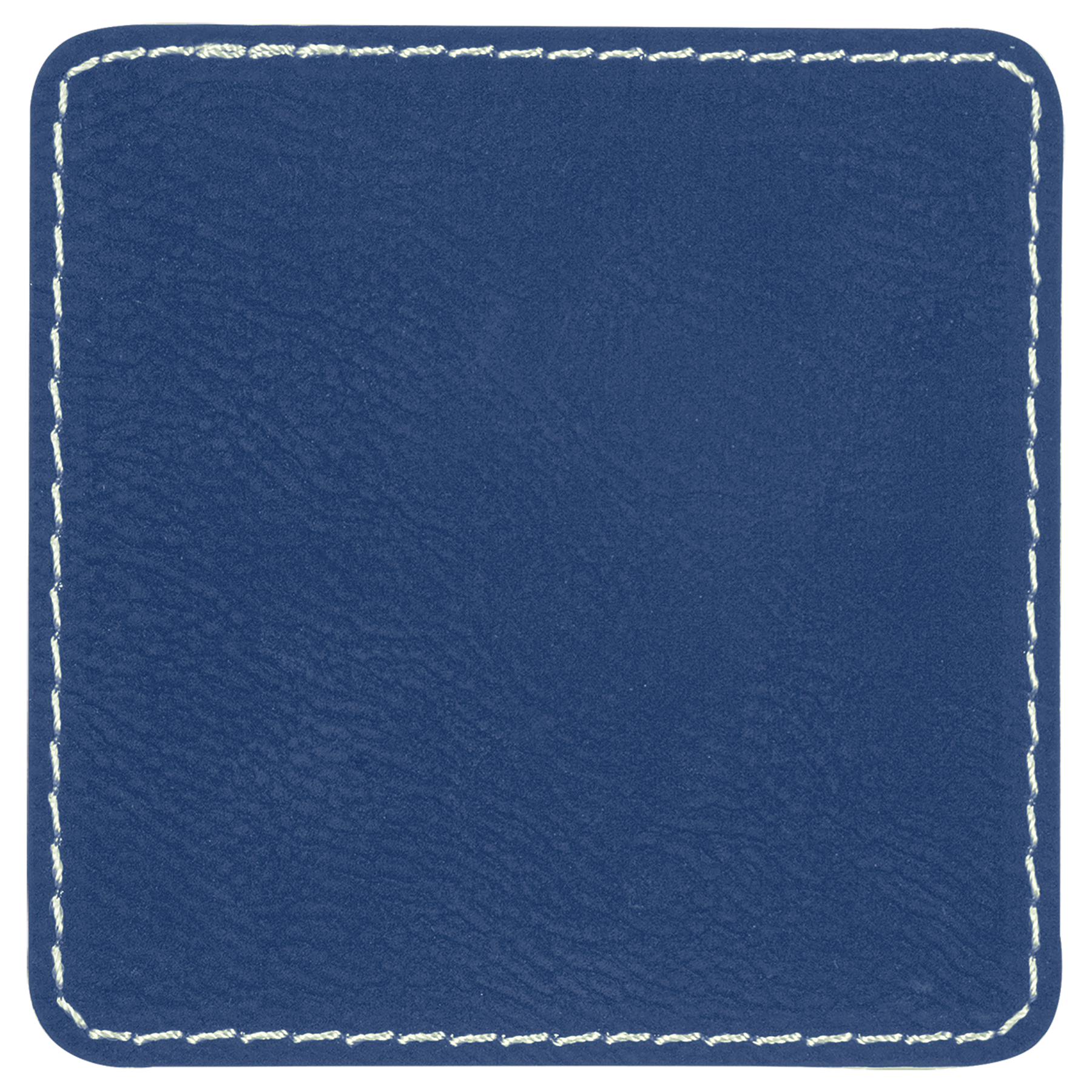 3" x 3" Blue/Silver Square Leatherette Patch with Adhesive – item PTH809 image 2