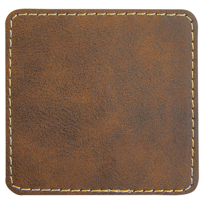 3" x 3" /Gold Square Leatherette Patch with Adhesive – item PTH810 image 2