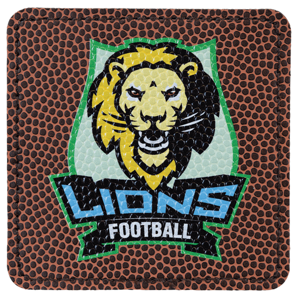 3" x 3" Football Square Leatherette Patch with Adhesive – item PTH815 image 3