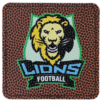 3" x 3" Football Square Leatherette Patch with Adhesive – item PTH815