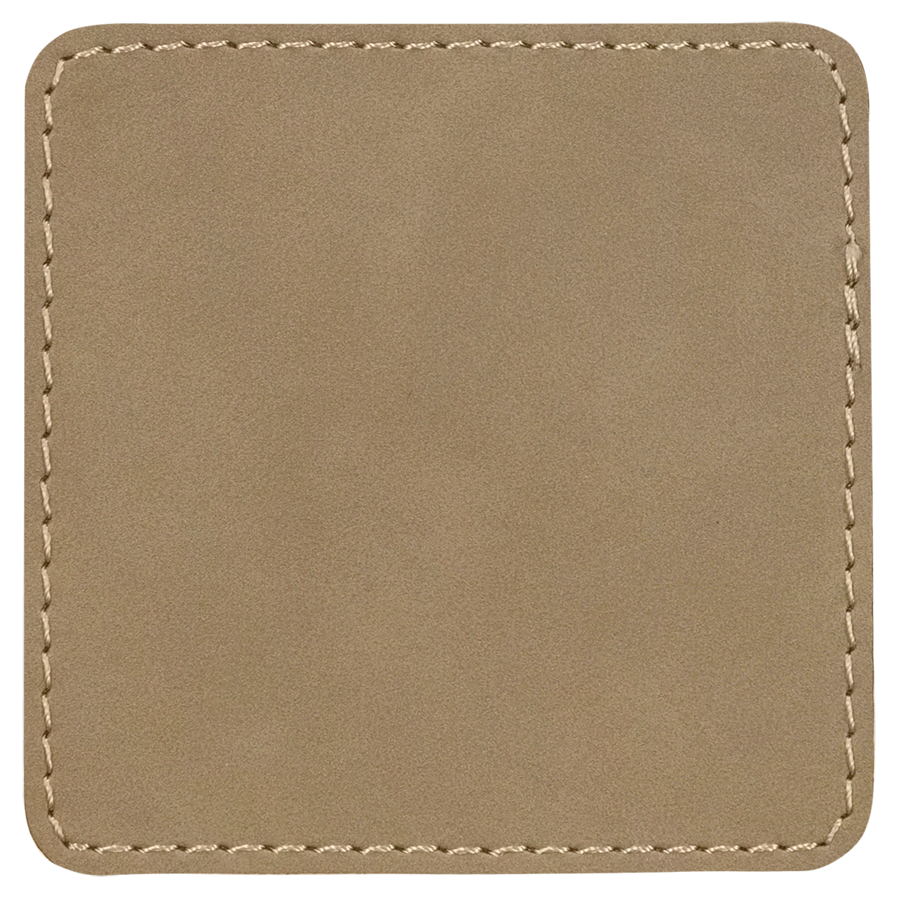 3" x 3" Light Brown Square Leatherette Patch with Kota Pro – item PTH851 image 2