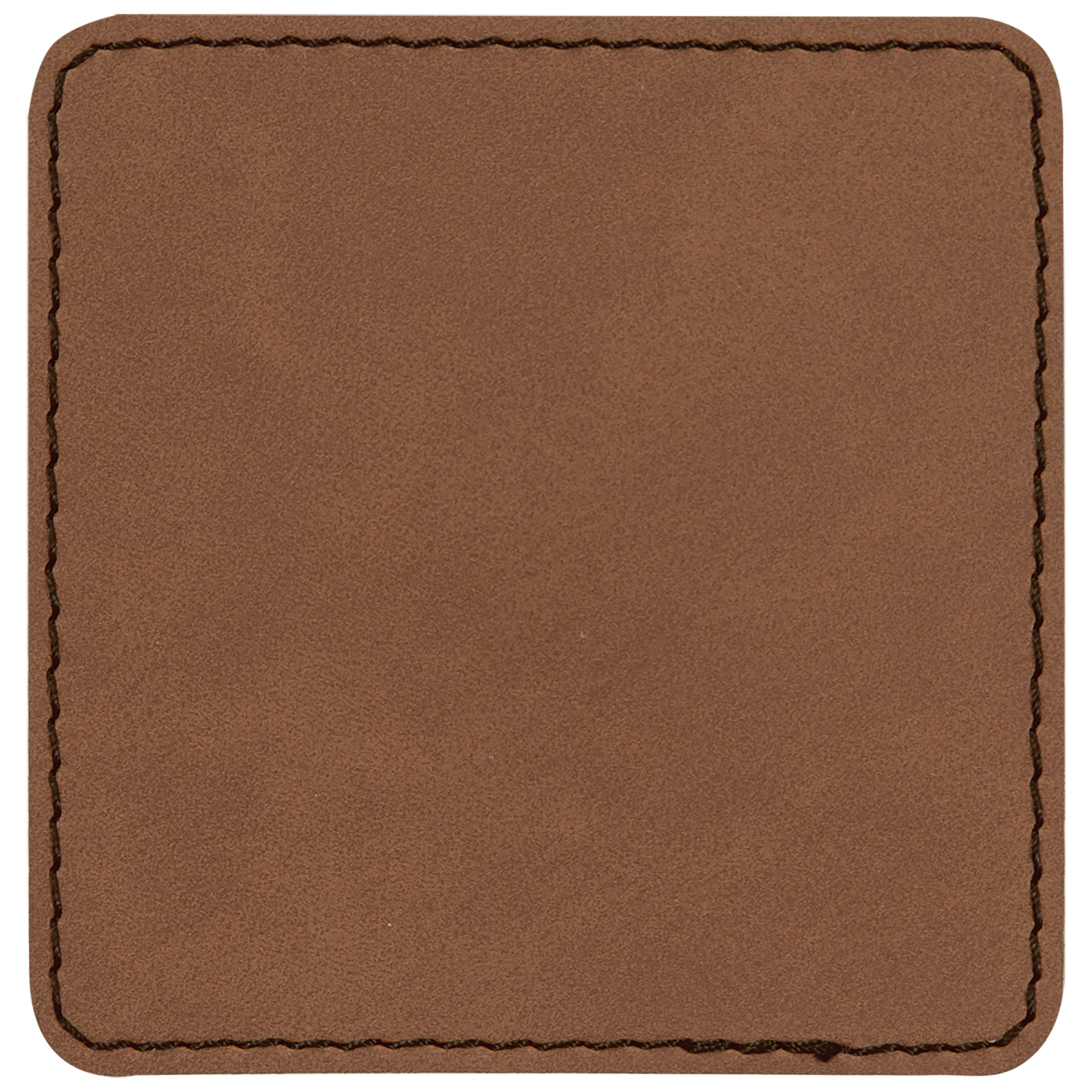 3" x 3" Dark Brown Square Leatherette Patch with Kota Pro – item PTH855 image 2