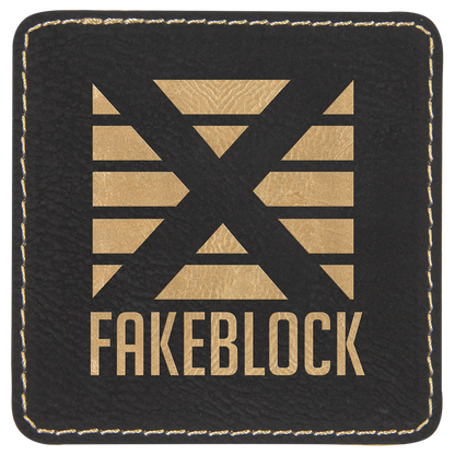 3" x 3" /Gold Square Leatherette Patch with Kota Pro – item PTH856