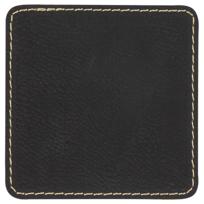 3" x 3" /Gold Square Leatherette Patch with Kota Pro – item PTH856 image 2