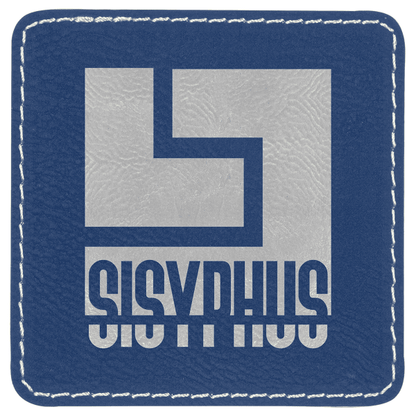 3" x 3" Blue/Silver Square Leatherette Patch with Kota Pro – item PTH859 image 3